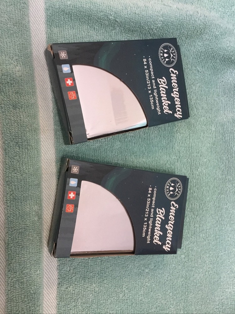 Happy Camper Emergency Blanket Compact Lightweight Set Of 2 Brand New