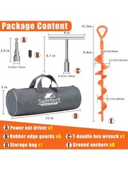 Safetect Ground Anchors Screw in 15 Inch, 6 Pack Spiral Trampoline orange