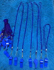 20 Pcs Plastic Loud Whistles with Lanyard for Referee Coaches Basketball Footbal