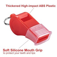 24 Packs Sports Whistles with Lanyard, for Coaches, Referees and Officials Red