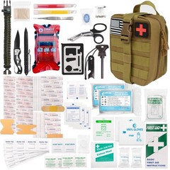 Emblem OD 242 Piece First Aid Survival Kit with Tourniquet Kit | MOLLE IFAK M…