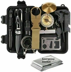 14 in 1 Outdoor Emergency Survival And Safety Gear Kit Camping Tactical Tools