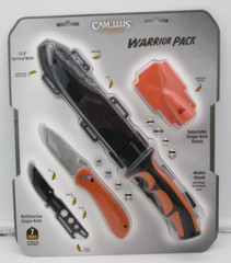 Camillus Warrior Pack 12.8 Survival Knife Stinger Knife Folding Knife Whistle A2