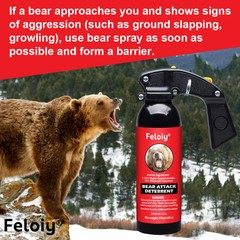 Feloiy Pepper Self Defense Spray 16Oz W/ Spray Bag 1 Pack Free Peper Spray 1/2oz