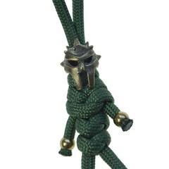 Brass Bead Parachute Cord Knife Lanyard Bead Pendant (Samurai helmet)