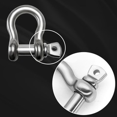316 Stainless Steel D-Ring Shackles, , 1/2″ Shackle with 5/8″ Screw Pin, Heav…