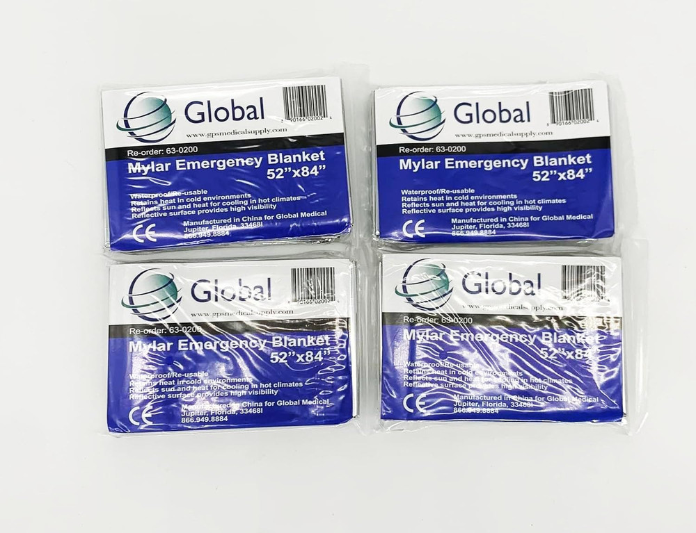Emergency Mylar Thermal Blankets – 4 Pack | Survival Space Fire Blankets for Out
