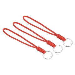 3pcs 8″ Paracord Lanyard with Keyring Wrist Cord Badge Holder Strap, Red
