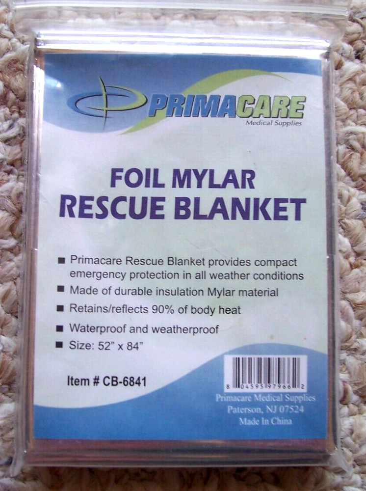 Primacare Emergency Foil Mylar Rescue Blanket 52″ x 84″