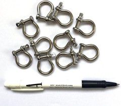 Stainless Steel Bow Shackle, 4mm, Silver Color,for Paracord Jewelry, Marine T…