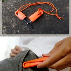 New Outdoor Survival Emergency Kit Flint Fire Starting Tool with Serrated Scrape