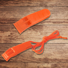 40 Pcs Emergency Safety Whistle Plastic Whistles Set with Lanyard,Red and Orange