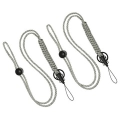 2Pcs Paracord Lanyard Braided Lanyard Necklace Keychain Badge Lanyard Grey Camo