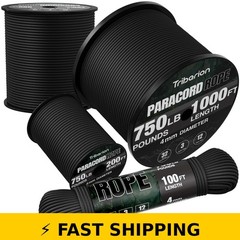 TRIBERION 750 lb Paracord Rope 100ft Heavy Duty Survival Camping Gear