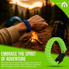 12-Pack Paracord Survival Bracelets Quick-Release Clip