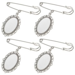 4 Pcs Graduation Season Badge Pendant Blank Brooch Pin Bride Lapel For
