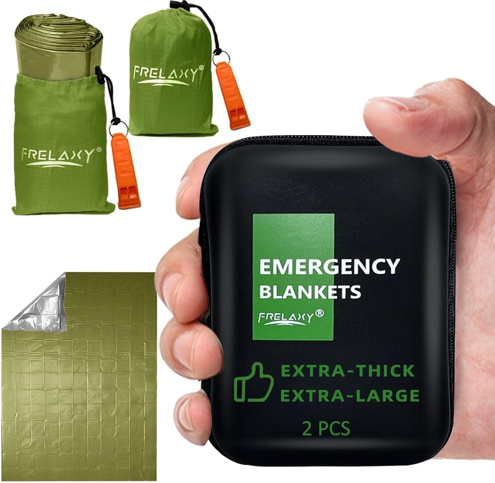 Emergency Blanket 2-Pack/4-Pack, Extra-Thick Extra-Large Space Blankets with