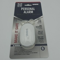 Sabre 2-in-1 Personal Alarm with LED Light Keychain Compact 130dB Siren White