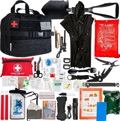 Emergency Survival Kit with First Aid Supplies and Gear, Military Grade Molle