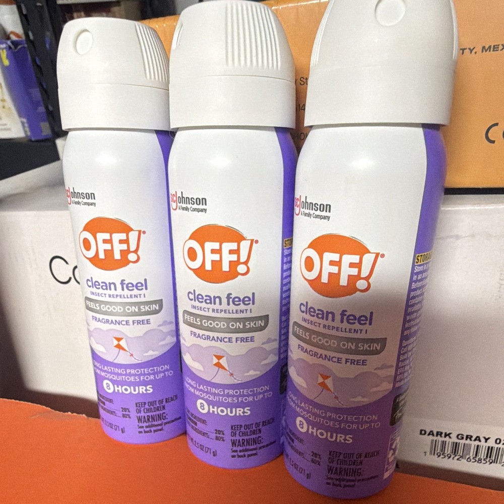OFF! Clean Feel Fragrance Free Mosquito Repellent Aerosol Spray 6 oz, 3 Pack
