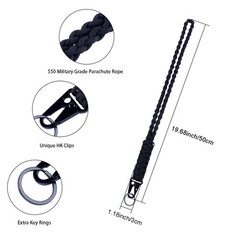 Heavy Duty Braided 550 Paracord Neck Lanyard Keychain for Men Women Outdoor S…