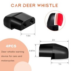 Deer Whistles for Cars, Save Deer Avoid Collisions Animal Alert 4 PCS Black