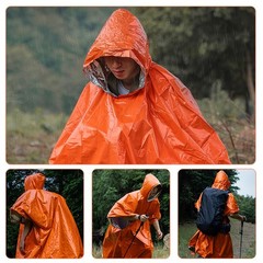 4 Piece Emergency Survival Poncho, Emergency Rain Poncho, Rescue Blanket Bivouac Bag, Emergency…