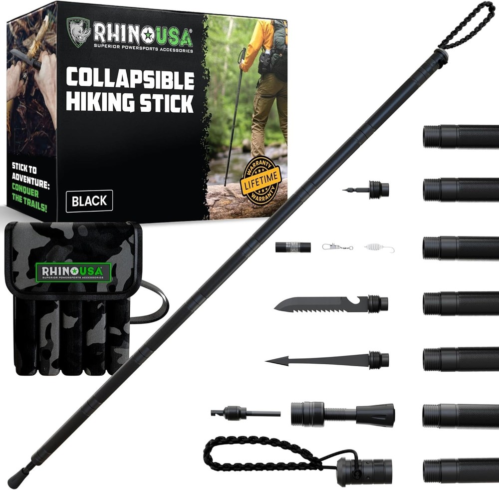Tactical Hiking Stick with Integrated Survival Kit – Essential Camping Gear for