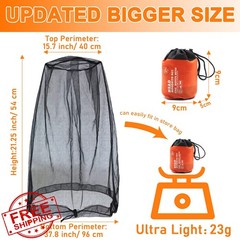 Benvo Mosquito Head Net Black Grey 2pcs