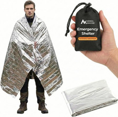 Emergency Mylar Thermal Space Blanket for Survival – Waterproof Safety Shelter R