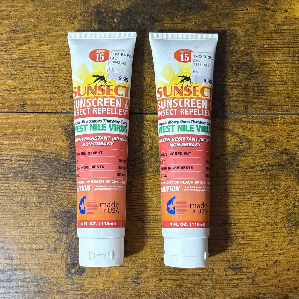 Sunsect Sunscreen And Insect Repellent SPF 15 4 Oz Lot Of 2