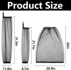 5 Pcs Mosquito Netting Suit-Extra Large Mosquito Head Net Mesh,Arm and Leg Sleev