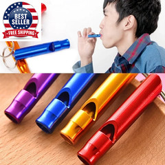 4 Pieces/Set of Aluminum Alloy Small Whistle Keychain Outdoor Survival Camping E
