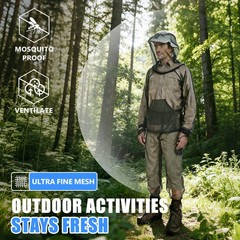 Anti Mosquito Netting Suit Breathable Protection for Hunting Fishing Men Women
