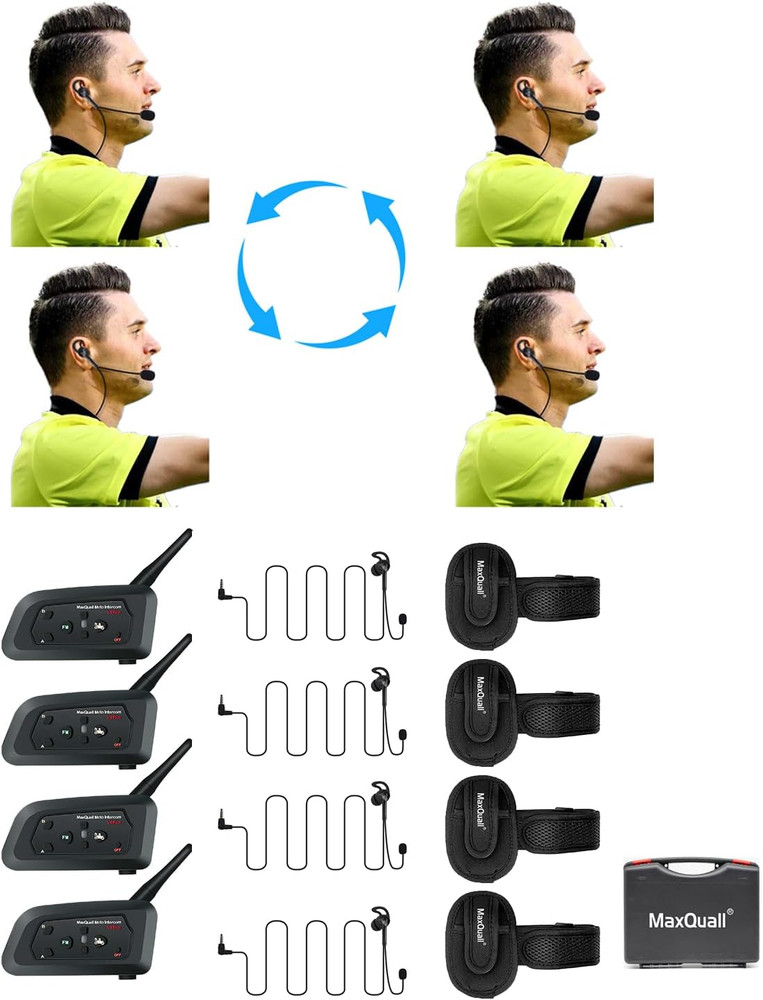 Referee Headsets 2~4 Person, V4 plus Referee Communication System Football Wirel