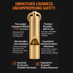 Loudest Brass Whistle Best Premium Emergency Small, Color