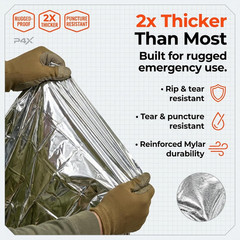 PREPARED4X Mylar Blankets 8 Pack – Waterproof Emergency Blanket – Rip and Tear R