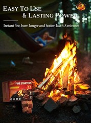Nvkrvks Fire Starter, Easy-Burning Fire Starter Squares for Wood Stoves