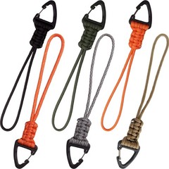 6PCS Tactical Paracord Keychain Lanyard with Triangle 6 Pack, Multicolor