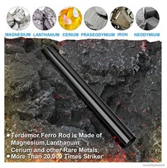 The Professional Ferro Rod Fire Starter Kits Including a 5 Ferro Rod and Two 12