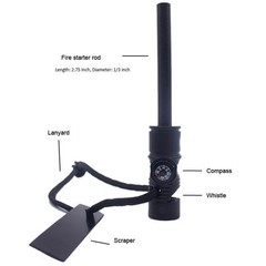 Fire Starter Flint Steel Striker Survival Kit Ferro Rod Camping Outdoor Tool