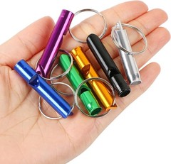 12 Pack Emergency Whistle Keychain, Aluminum Extra Loud Safety Whistles 6 Colors