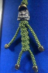 paracord keychain. bag, purse, backpack, jacket zipper pull. Brass Gorilla. B37