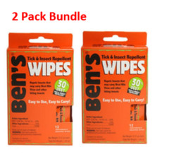 Ben’s Tick & Insect Repellent 30% Deet Survival Wipes 24 Wipes – Free Shipping!!