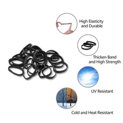YiiSeeJo 70 Pcs Tactical Rubber Bands 5 Sizes, Black Elastic Wide Thick