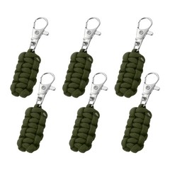 Paracord Zipper Pull, 80 mm Length for Backpack – Cylinder (6 Pack, Olive Green)