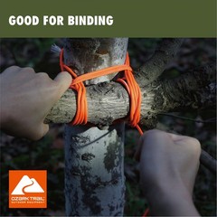 Orange 550lbs Tensile Strength 50 Foot 5mm Diameter 100% Polyester Paracord Rope