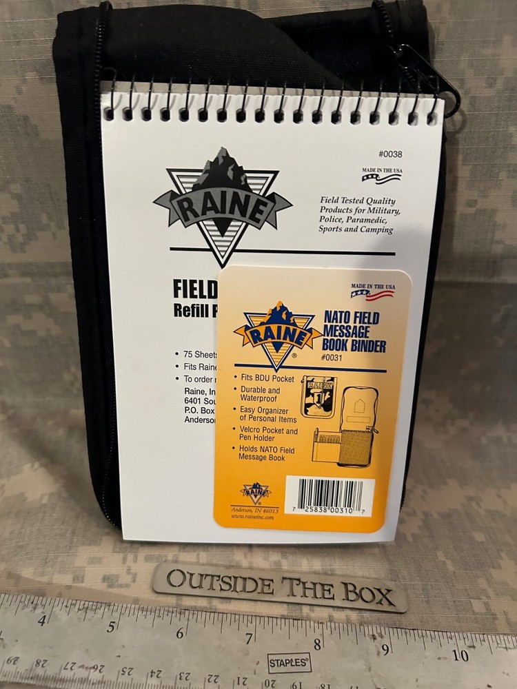 Raine Inc – «NATO Field Message Binder» 4.5″x7″ Notebook, ACU Nylon