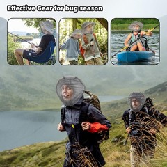8 Pack Mosquito Head Net Outdoor Insect Protection Hiking Camping Mesh Face Net