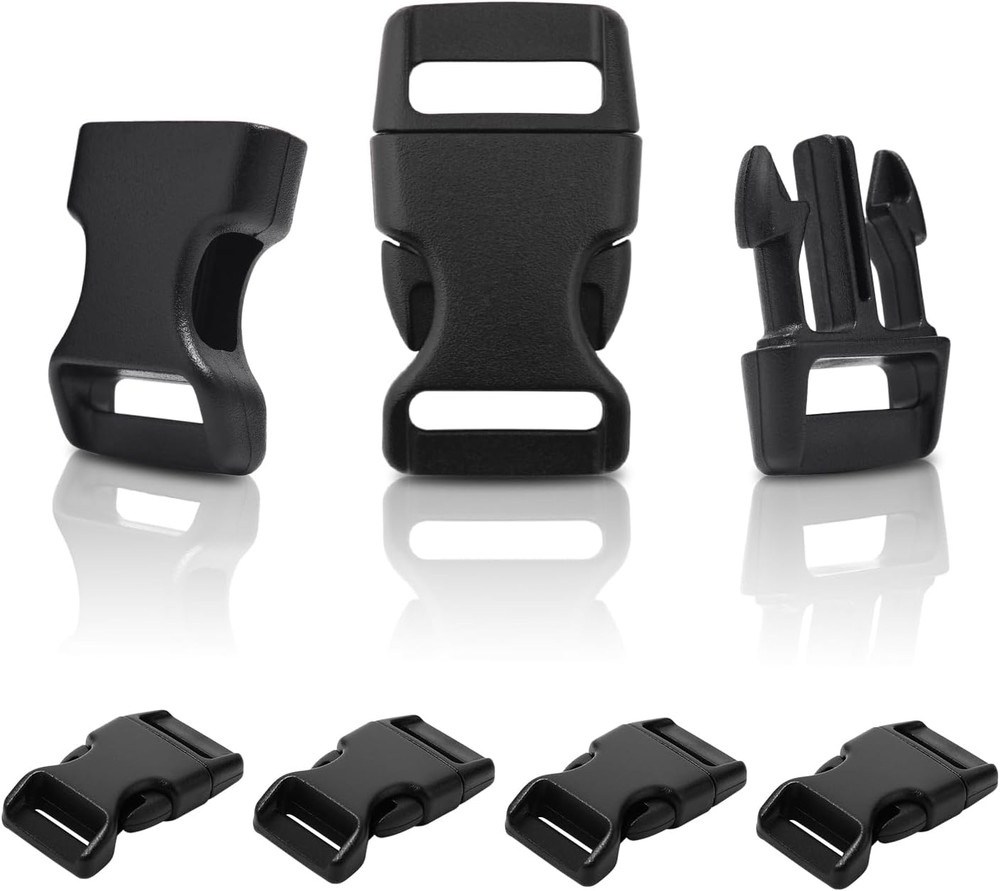 12Pcs 5/8″ Curved Paracord Bracelet Buckle Clip, Plastic Quick Side Release Buck